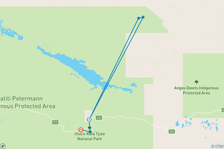 Map of Red Centre Active Adventure (Superior, Short Break)