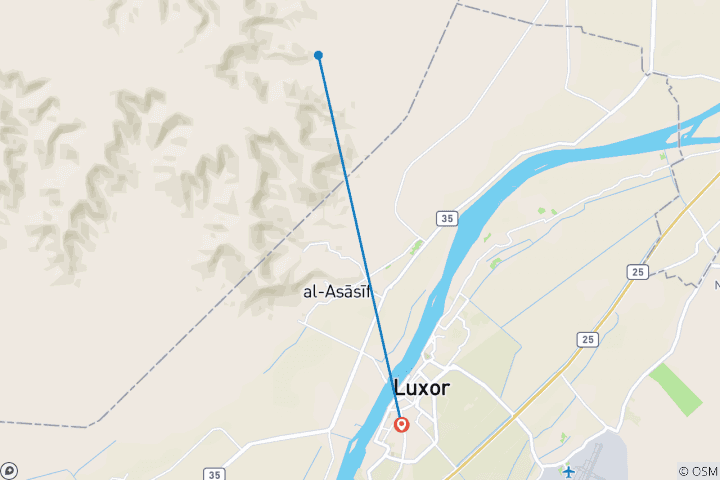 Carte du circuit Louxor : Visite privée d'une journée de la vallée des rois, des temples de Karnak et de Louxor et plus encore