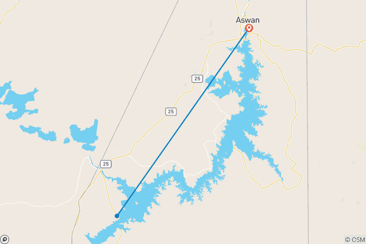 Mapa de Asuán: Excursión guiada de día completo a los Templos de Abu Simbel