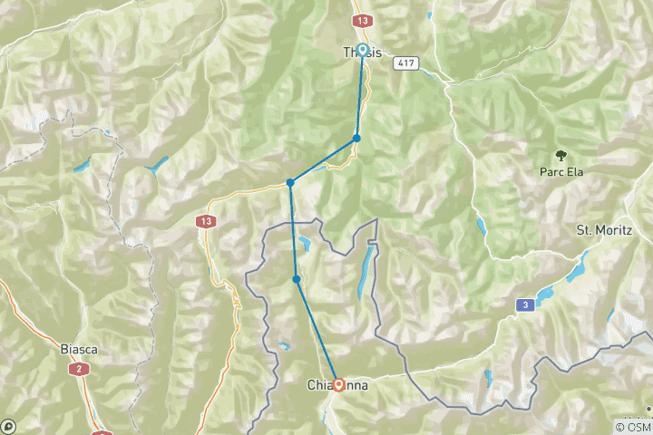 Carte du circuit Trek sur Via Spluga - Randonnée pédestre autoguidée