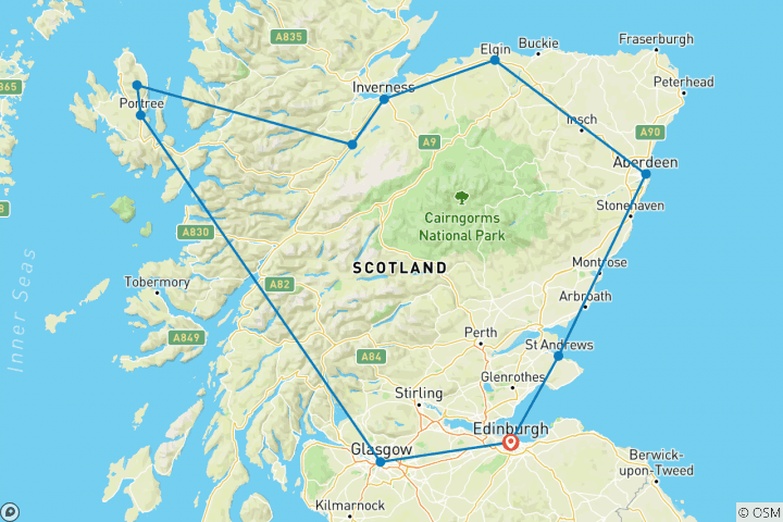 Kaart van Ervaar Schotland