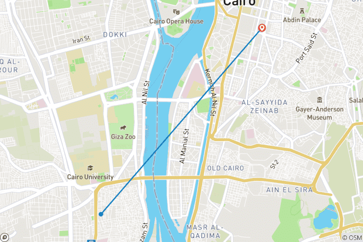 Map of Cairo: Tour to Giza Pyramids & Sphinx with Egyptian and Civilization Museums including Lunch