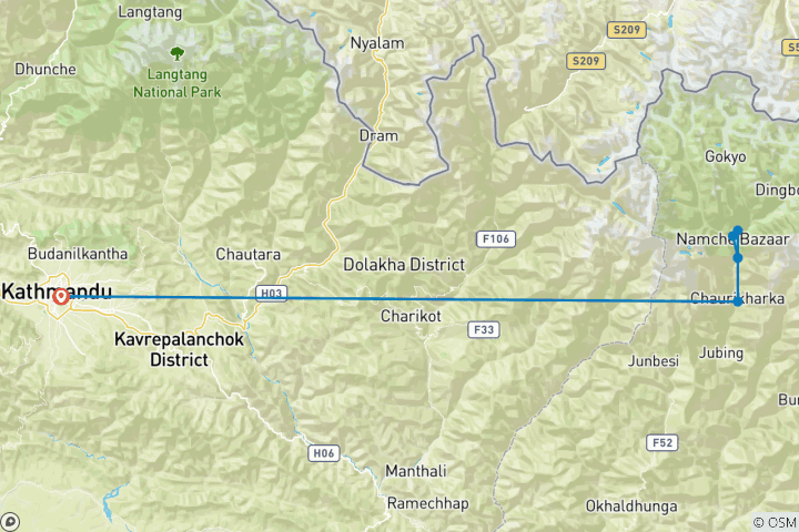 Map of Namche Trek - 5 Days