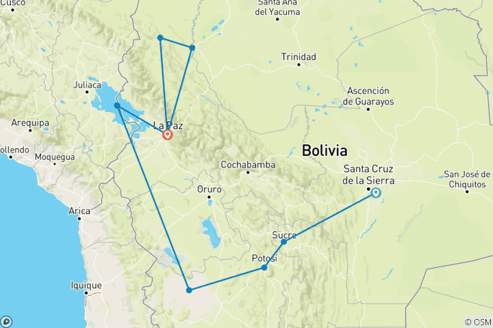 Carte du circuit Circuit photographique: un rêve de la Bolivie