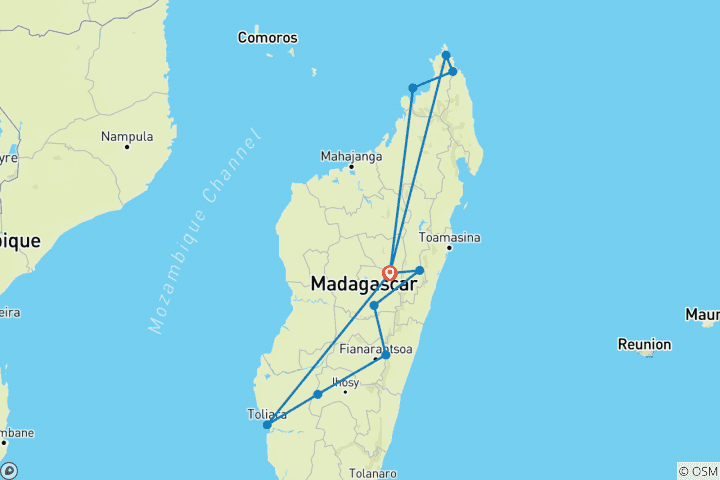 Karte von Madagaskar Tolle Reisepakete - ideal für Senioren ab 50 Jahren