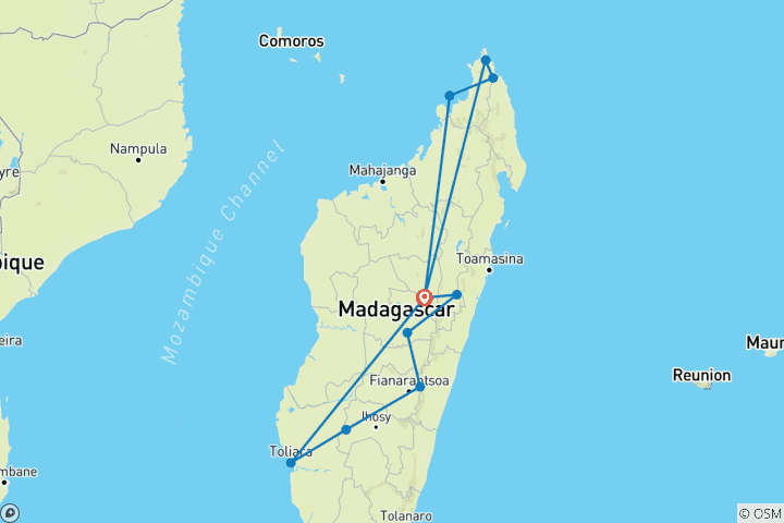 Karte von Madagaskar Tolle Reisepakete - ideal für Senioren ab 50 Jahren