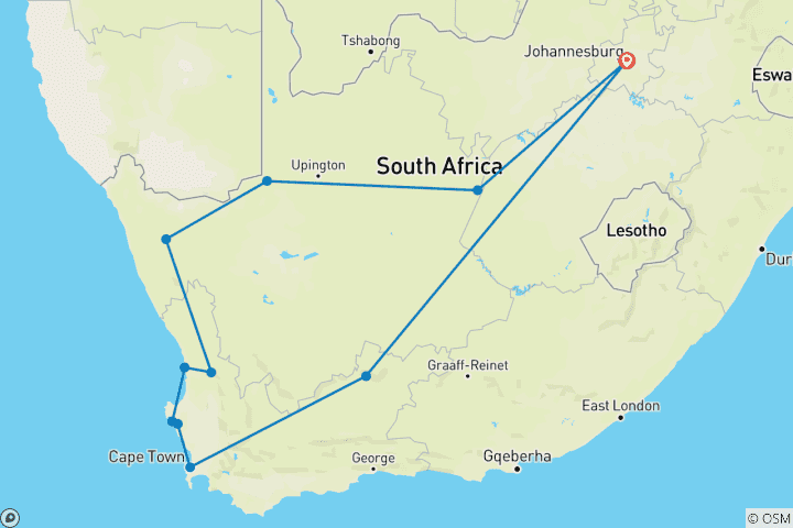 Mapa de Ruta de las flores de Namaqualand