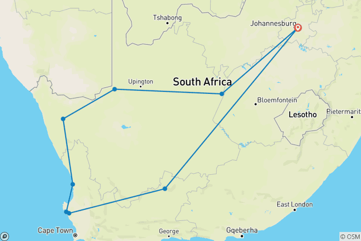 Carte du circuit Circuit des fleurs du Namaqualand