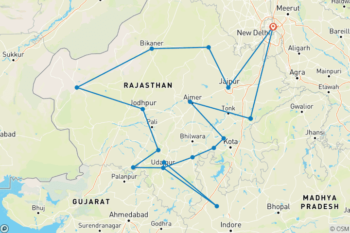 Kaart van Rajasthan Ervaring