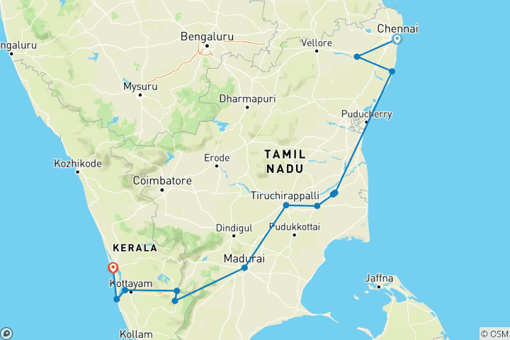 Kaart van Zuid-India ervaring