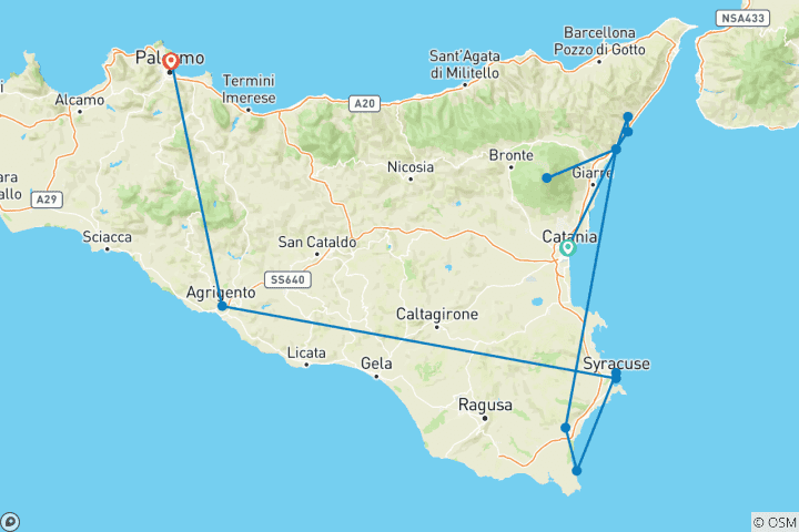 Map of Best of Sicily - 8 Days (Small Group Tour)