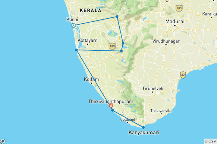 Kaart van Alappuzha Met Kerala