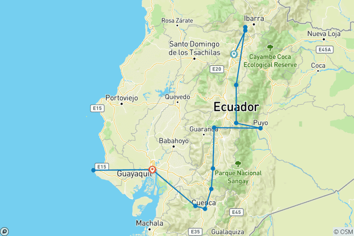 Carte du circuit Circuit aventure en Équateur 14 jours