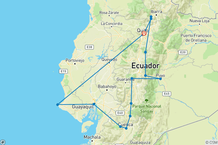 Carte du circuit Circuit aventure en Équateur 14 jours