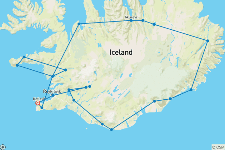 Map of 11 Days Ultimate Iceland Ring Road - Private Tour (Winter)