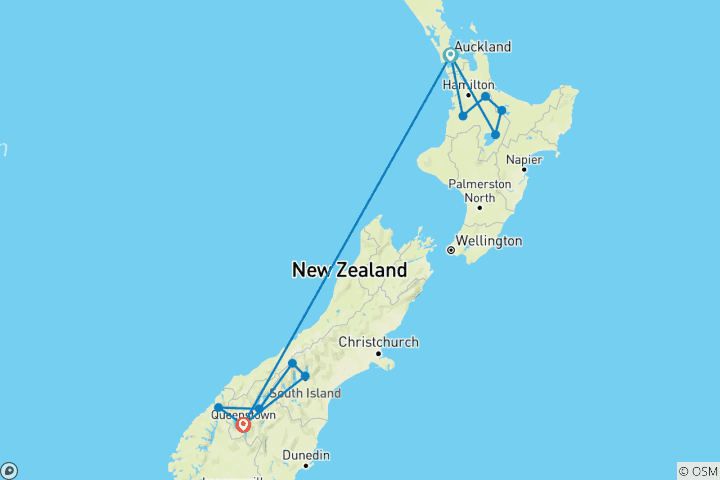 Map of NZ Adventure 17 Day