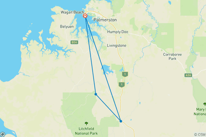 Map of Litchfield National Park Tour