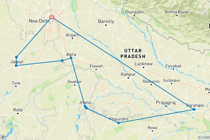 Karte von Abenteuerreise Nordindien