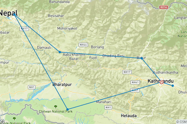 Karte von Wunder von Nepal