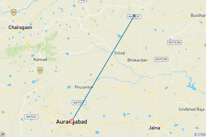 Map of Ajanta Ellora Cave Trip - Aurangabad Maharashtra