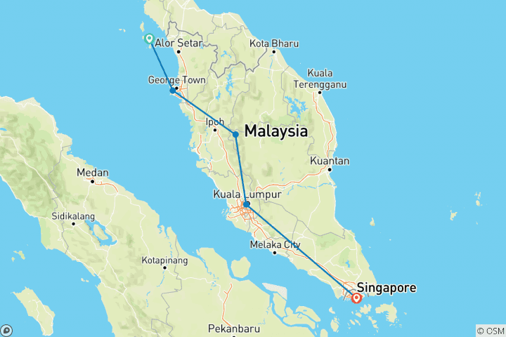 Karte von Höhepunkte Malaysia und Singapur (8 Tage)