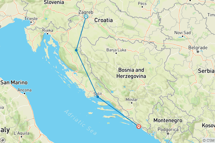 Karte von Kroatien Pur