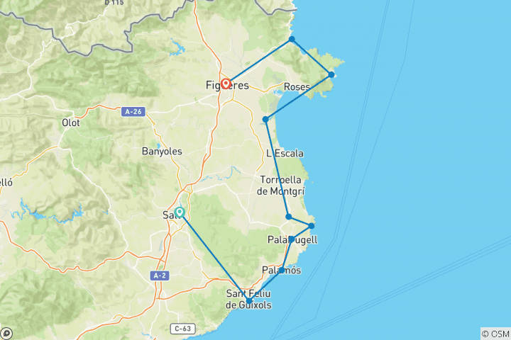 Mapa de Senderismo por la salvaje costa catalana