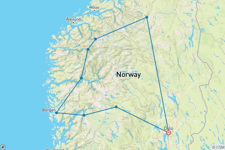 Carte du circuit Fjords, charmes et traditions - 8 jours