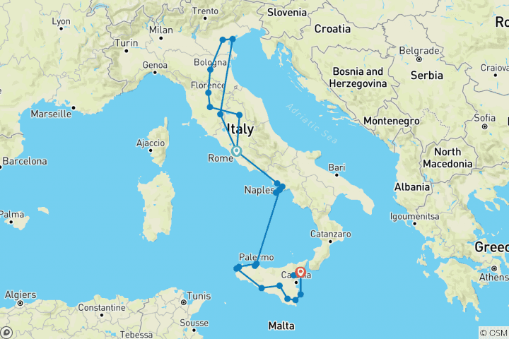 Map of Best of Italy