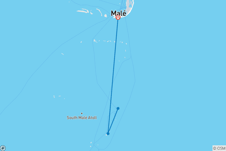 Map of Tailor-Made Best Maldives Tour with Daily Departure & Private Guide