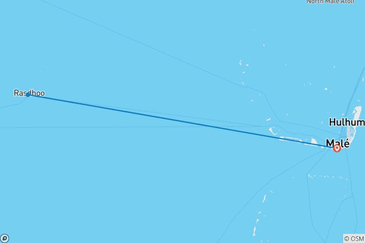 Map of Tailor-Made Maldives Honeymoon with Daily Departure & Private Guide