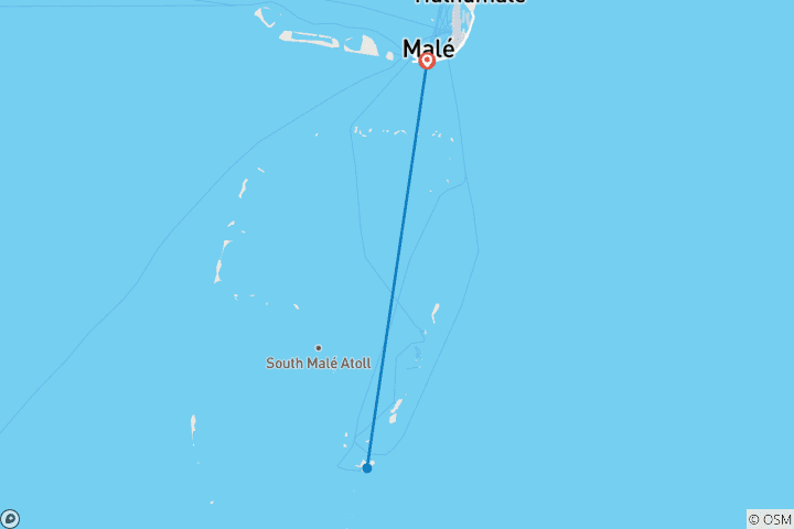 Map of Private 4 Days Best Price Maldives Trip, Daily Departure & Private Guide