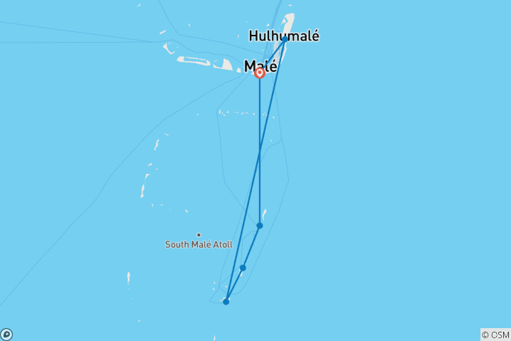 Map of Customized Maldives Island Hopping, Daily Departure & Private Guide