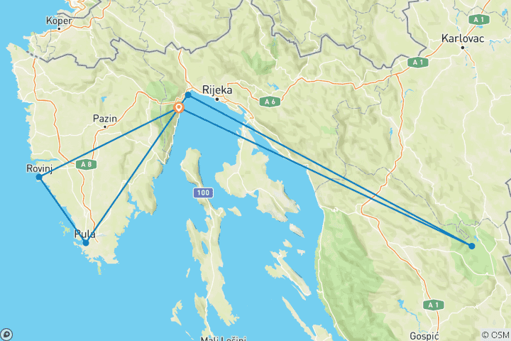 Map of Croatia's Istrian Coast