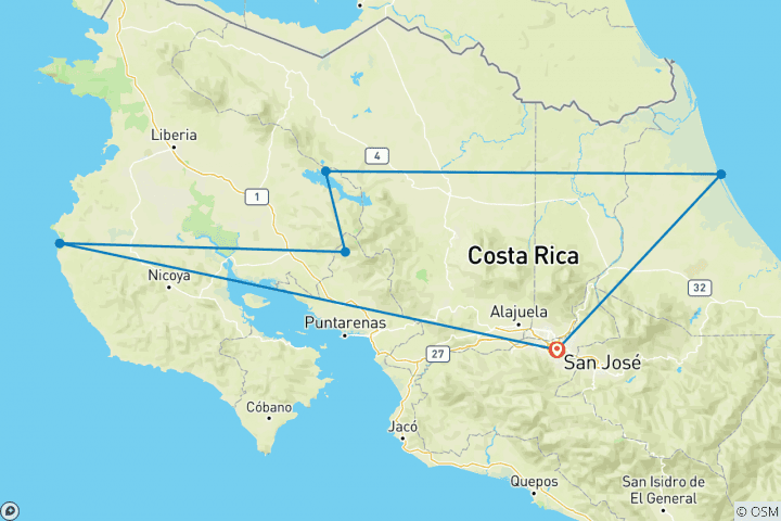 Kaart van Beleef het pura vida