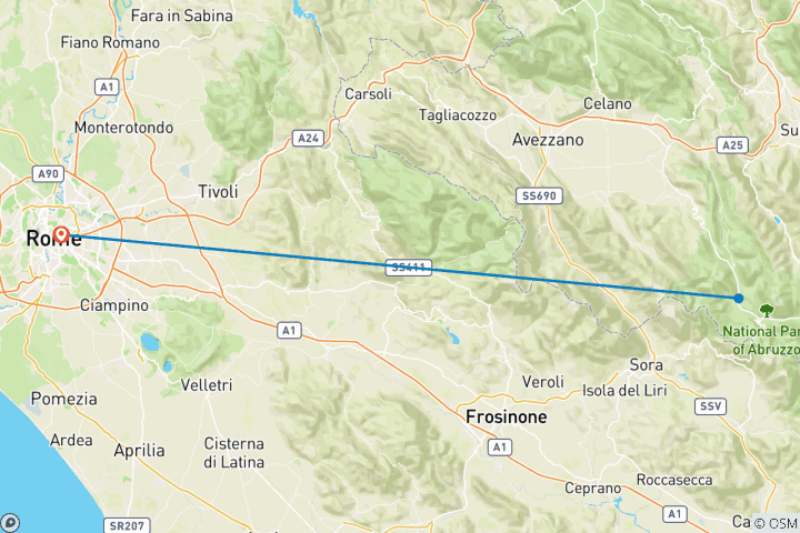 Carte du circuit Apennins italiens : Promenades et faune