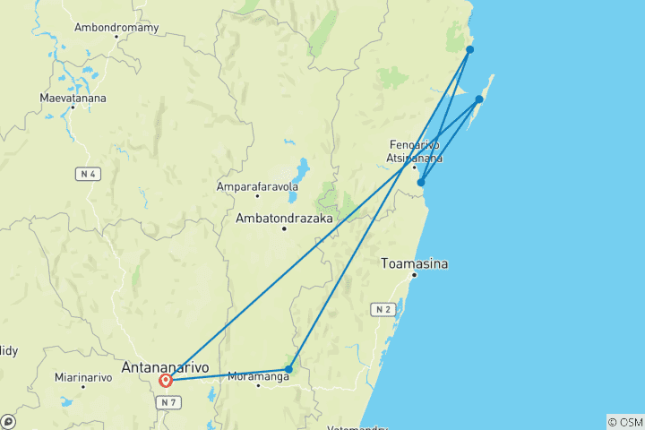 Map of FAMILY TRIP - EAST COAST, PANGALANES, TILL SAINTE MARIE