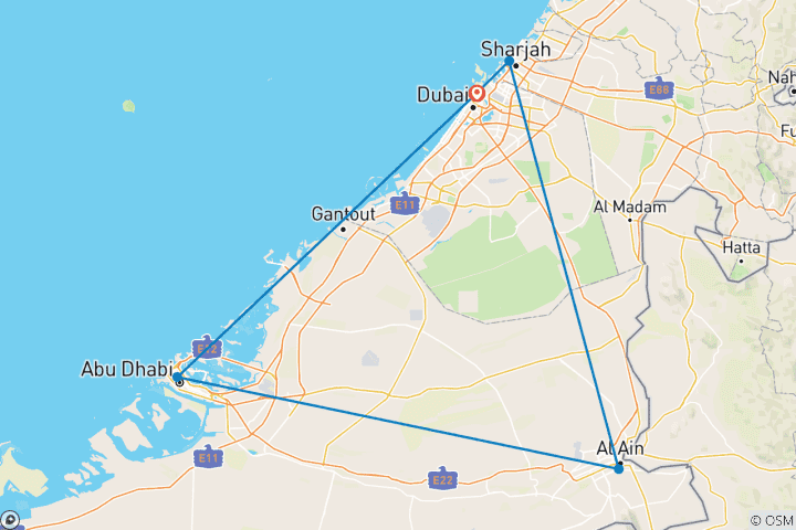 Karte von Die VAE Essentials (mit Vollpension)