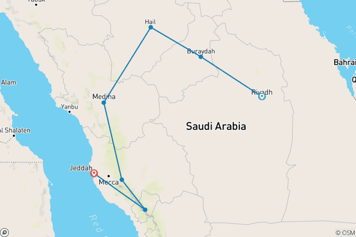 Map of Explore the Kingdom of Saudi Arabia