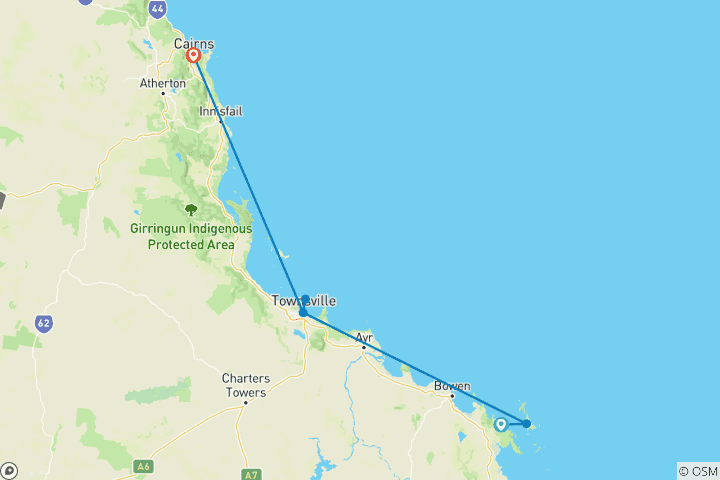 Map of Australia: North Queensland Adventure (Sailing, 9 Days)