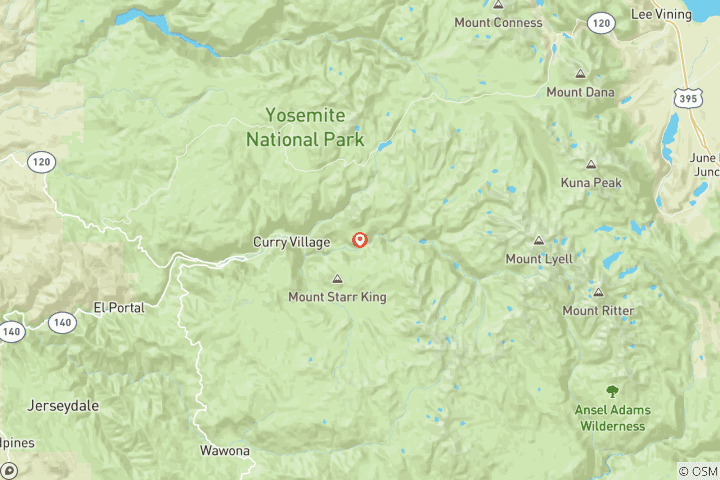 Map of Yosemite Valley Basecamp Tour