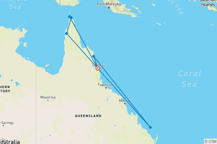 Carte du circuit Frontière du Cap York - vol/route, 7 jours