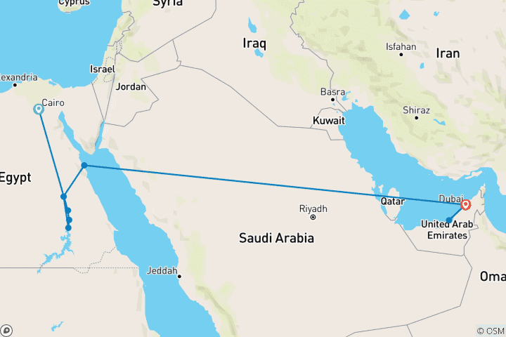 Map of Egypt & Dubai