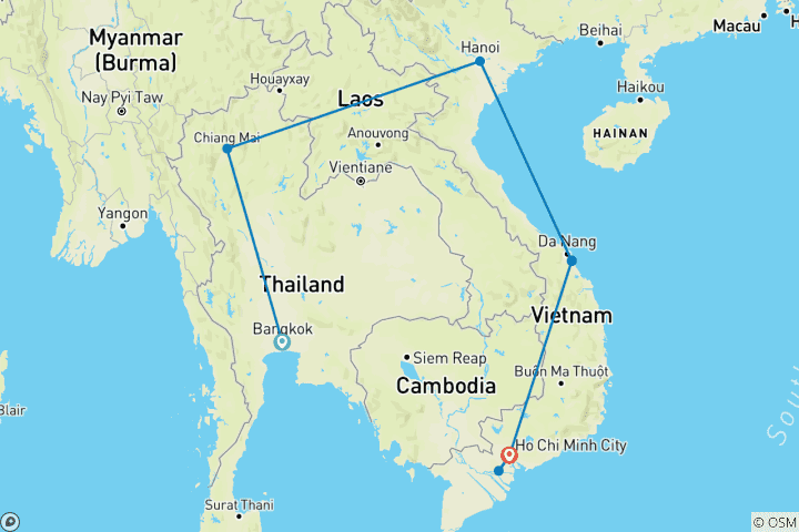 Map of Thailand & Vietnam Culinary Adventure