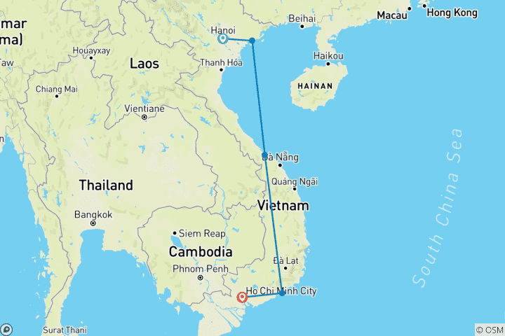 Carte du circuit Charmantes vacances en famille au Vietnam en 13 jours - Circuit privé