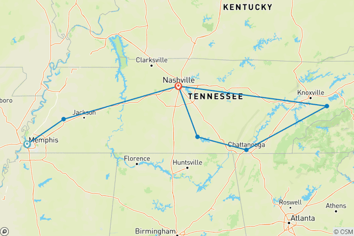 Kaart van Helemaal Tennessee