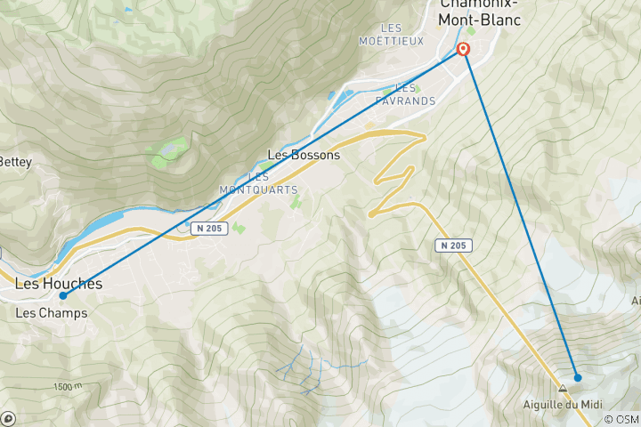 Map of Mont Blanc Highlights 