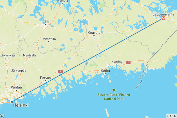Carte du circuit Petit groupe Helsinki et Carélie du Sud en 5 jours (Départ garanti)