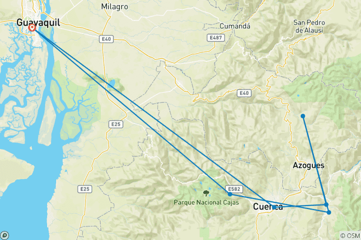 Carte du circuit Les quatre mondes de l'Équateur