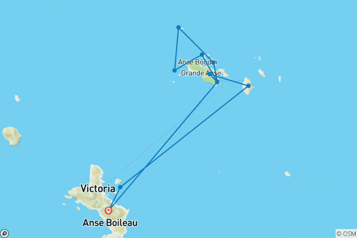 Carte du circuit Croisière aux Seychelles - Jardin d'Eden